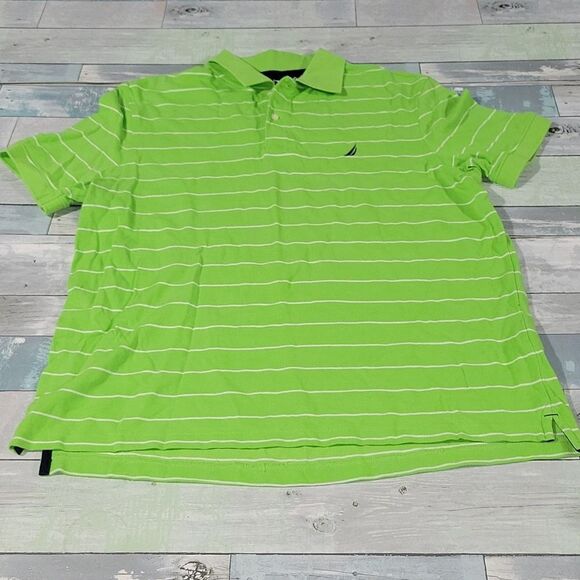 Green & White Nautica Classic Fit Polo sz Large - Picture 1 of 4